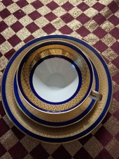 Vintage Sammeltasse  Bavaria Elfenbein Porzellan Goldrand 3-teilig