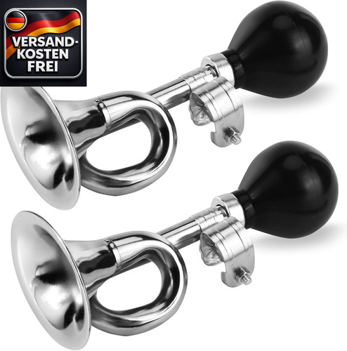 Verchromte fahrradhupe 2er set - fahrradhupe,