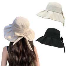 Damen Bowknot UV-Schutz hut Sonnenschutz Eimer Mütze große Krempe Fischer Kappe