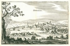 Waldmünchen Original Kupferstich Merian 1644