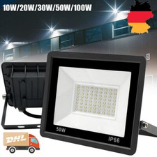 LED Fluter 10-100W,Außen Garten Strahler Scheinwerfer Baustrahler Lampe IP65 DE.