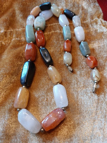 Edelstein kette mit bunten - edelstein,