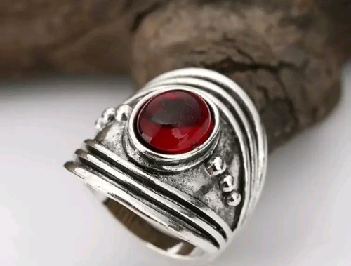 Vintage ring farbe silber oval - vintage,