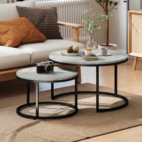 Homcom couchtisch rund 2er set - homcom,