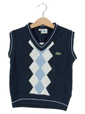 LACOSTE SPORT Kinder Pullunder Gr. 110 Blau Argyle Baumwolle Weste