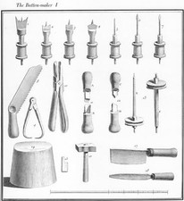The Button-maker. Instruments. Holzstich