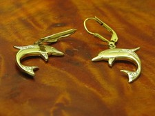 8kt 333 Gelbgold Ohrhänger / Delfin / Ohrringe / 1,4g
