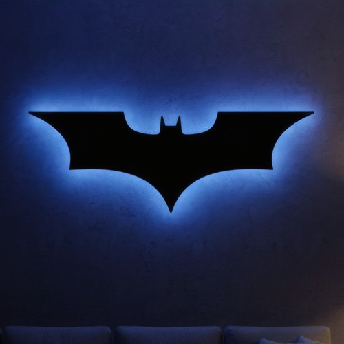 Batman led schild holz - batman, rgb