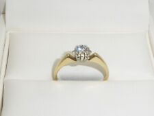 750 Gelbgold 18K Gold Ring 3,9 gr. Diamant Verlobungsring RG 61 -19,4 mm 9048
