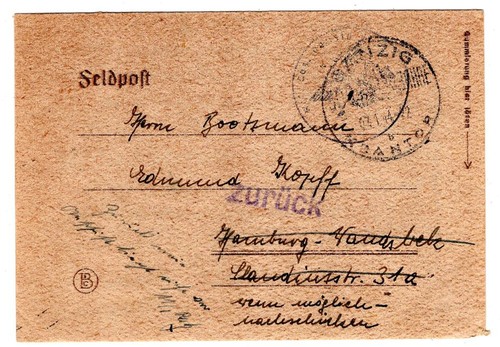 Danzig 1942 feldpostbrief - danzig,
