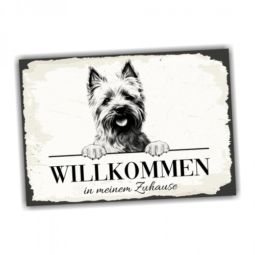 Hundeschild willkommen zuhause - willkommen,