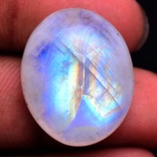 34.00 Karat Natürlich Regenbogen Mondstein 24mm 20mm Top Qualität Oval Cabochon