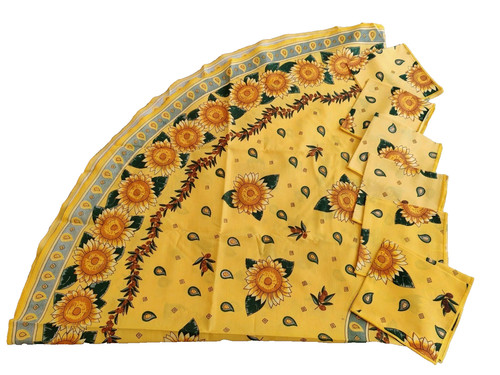 Runde sonnenblumen tischdecke - sonnenblumen,