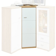 Eck-Highboard - weiß-Risseiche - 132 cm hoch Anrichte Buffet Sideboard