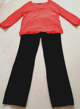 Opus, Zerres/Hose, Blusenshirt, 40, koralle (hellrot), schwarz, fast neu