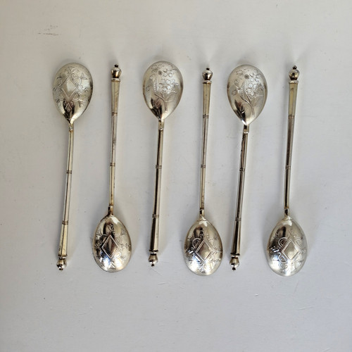 Sechs russische silber tee - russische,