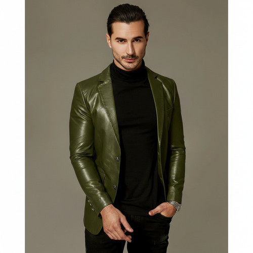 Herren olivgrüner leder - herren,