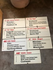 Zuglaufschild-Set Y 10:  7 große IC-Zuglaufschilder im Paket