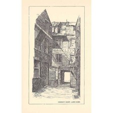 LONDON Conduit Court, Long Acre - Vintage Print 1925
