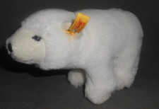 STEIFF EISBÄR  STEHEND MIT KNOPF UND FAHNE
