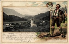 Präge Ak Sachrang Aschau im Chiemgau Oberbayern, Gesamtansicht - 11271356