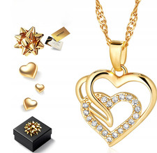 Damen Halskette 585 Gold Herz Anhänger mit Zirkonia – Elegante Goldkette Geschen