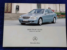 Mercedes S-Klasse W220 S320 S400 S350 S430 S500 S55 AMG Preisliste 4.2004
