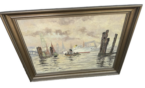 Hamburger hafen gemälde - hamburger, hafen,gemälde
