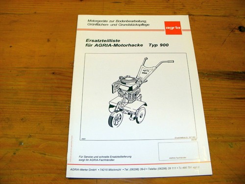 Agria 900 ersatzteilliste - agria,