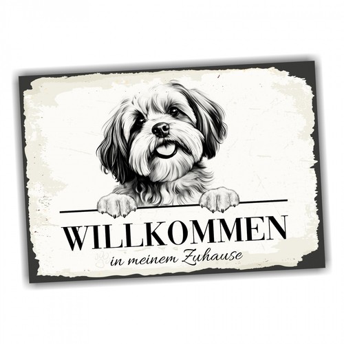 Hundeschild willkommen zuhause - hundeschild,