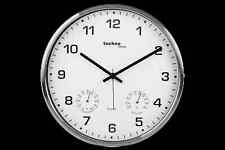 Technoline WT7980 Edelstahl-Wanduhr mit Thermometer + Feuchtigkeitsmesser,B-Ware