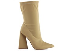 Beigefarbene Damenstiefel mit