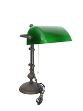 Bankerlampe Bankers Lamp Schreibtischlampe Messing mit grünem Glasschirm (1889)