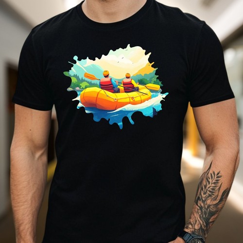 Shirt herren rafting boot - t-shirt,