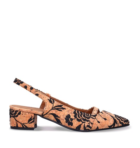 Vegane kork slingback pumps - kork,