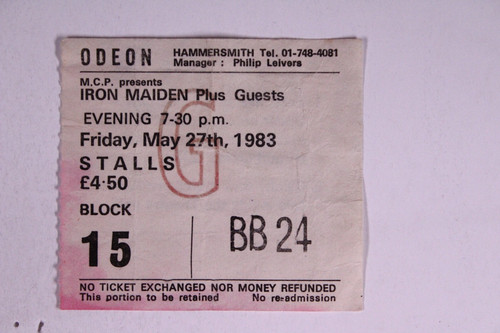 Iron maiden konzertticket - iron,