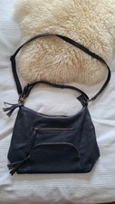 LAMARTHE PARIS Luxus Ledertasche / Schulter- Handtasche / Blau / Mittlere Größe 