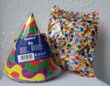 Party Zubehör Deko Konfetti 6 Hüte Geburtstag Karneval Silvester