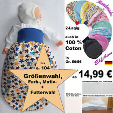 ELFIBON  Sommer- Winter Pucksack  ÖKO Schlafsack  Coton Fußsack Swaddle  2 Lagen