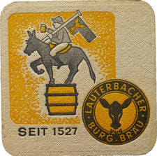 ALTER BIERDECKEL Lauterbacher Burgbrauerei Lauterbach Bierfilze Sammlerstück
