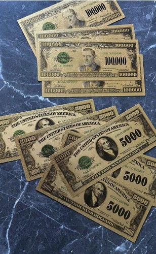 Vergoldeter dollar schein - dollar,