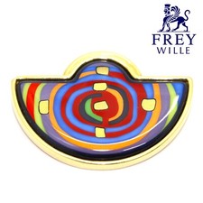 Frey Wille Anhänger Hundertwasser „Spirals of Life“ 750er 18K Gelbgold & Emaille