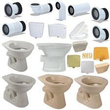 Toilette Wand Boden Weiß Beige Grau Deckel Anschlussstutzen Rohr Eck Spülkasten