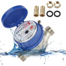 Kaltwasserzähler Zapfhahnzähler 1/2" 15MM Garten Geeicht Wasseruhr Wasserzähler