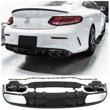 ✅SPORT DIFFUSOR + AUSPUFFBLENDEN MERCEDES C-KLASSE COUPE C205 A205 C63 AMG OPTIK