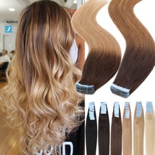 Invisible Tape Extensions 100% Remy Echthaar Tape In Haarverlangerung Skin Ombre
