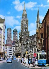 AK München Marienplatz Rathaus 1972 Tram 1 