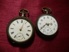 2 Antike Taschenuhren 800 Silber um 1900 defekt Bastlerware gestempelt Punzen