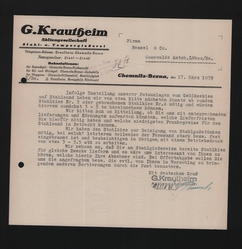 Chemnitz borna brief 1939 - brief, 1939,