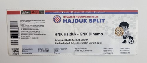Ticket hajduk split dinamo - ticket,